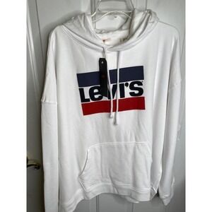 Levi's Women's Graphic White Sweatshirt Hoodie 1X NWTs